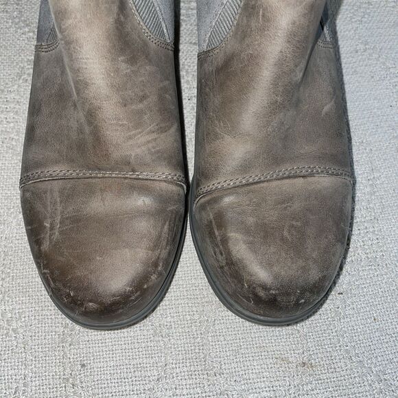 Sorel Women’s Ankle Boots Size 5 M Gray Leather Hiking Rugged - Picture 7 of 12